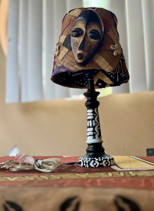 Handcrafted African-Inspired Tribal Lamp