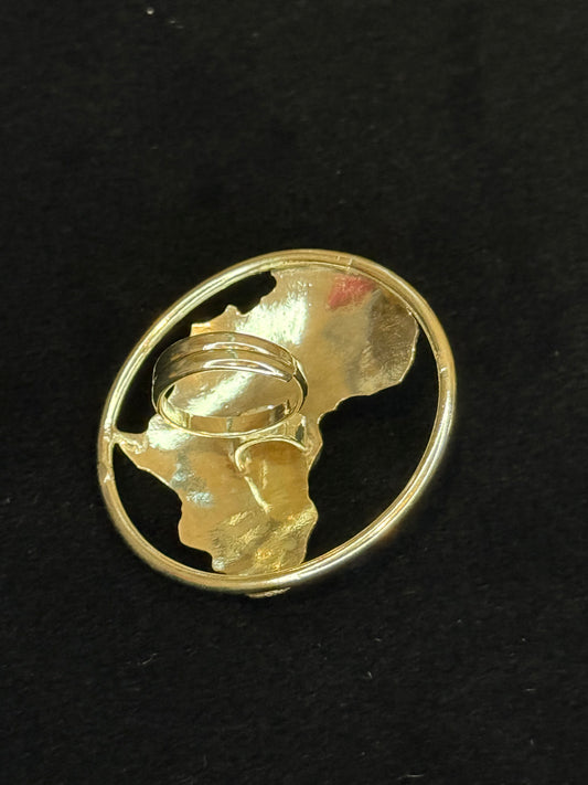 Gold plated Africa ring with cowrie shell accents